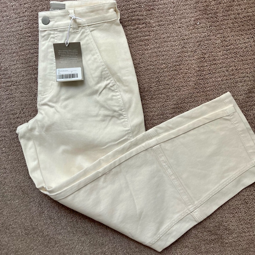 White (bone) Everlane barrel pants! NWT. Size 0
